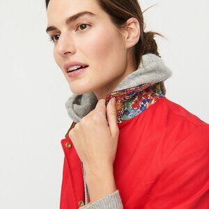 J.Crew Wax Barn Jacket, Red Liberty Lining